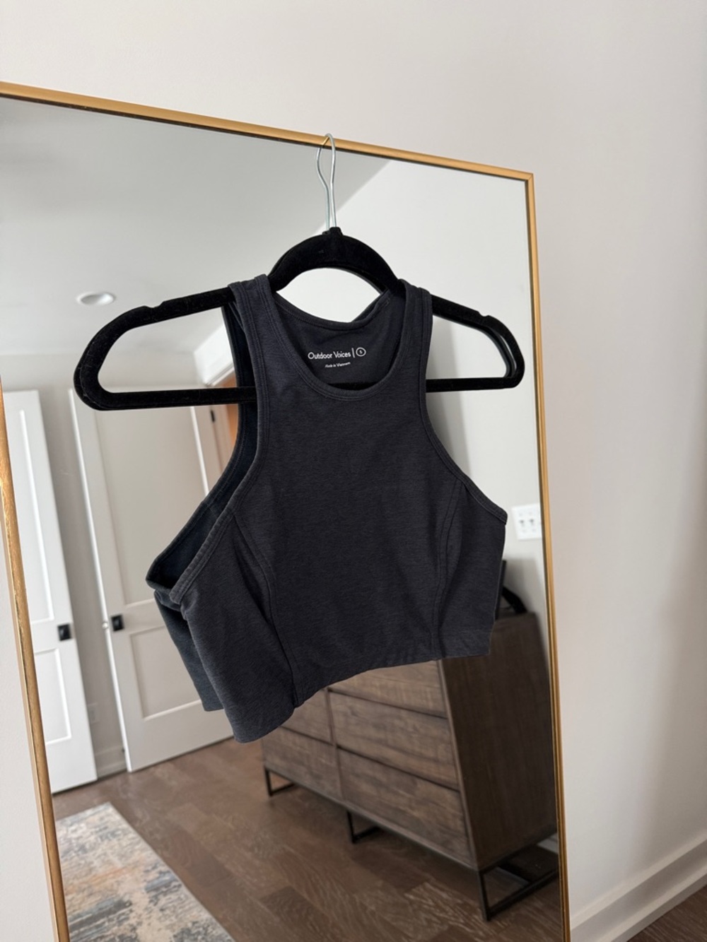 Outdoor Voices Charcoal Racerback Cropped Tank